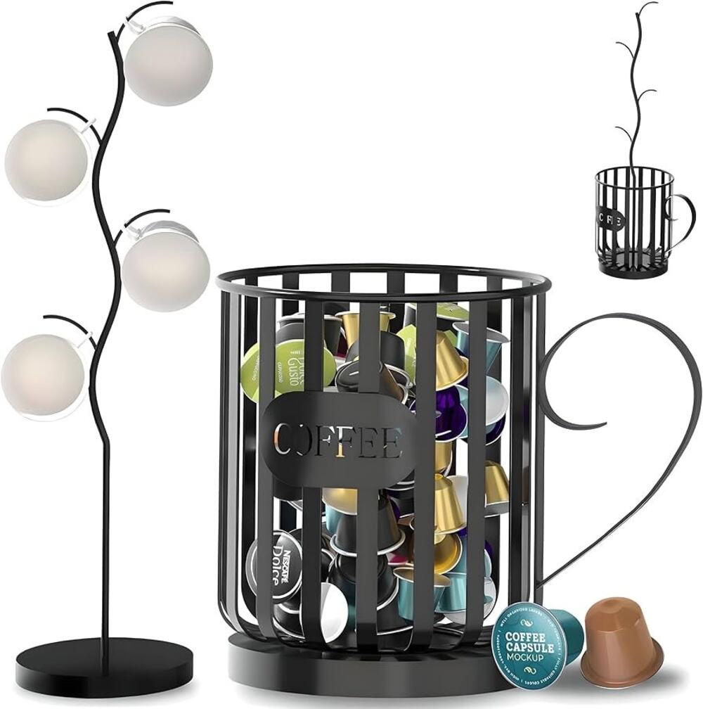 Coffee Pod Holder with Mug Holder Tree